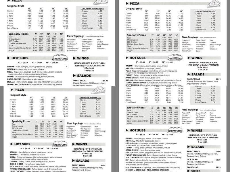 Besta Fasta Pizza Menu