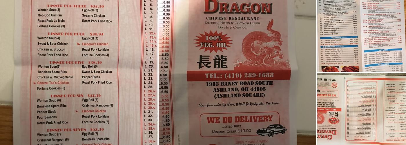 Great Dragon Menu