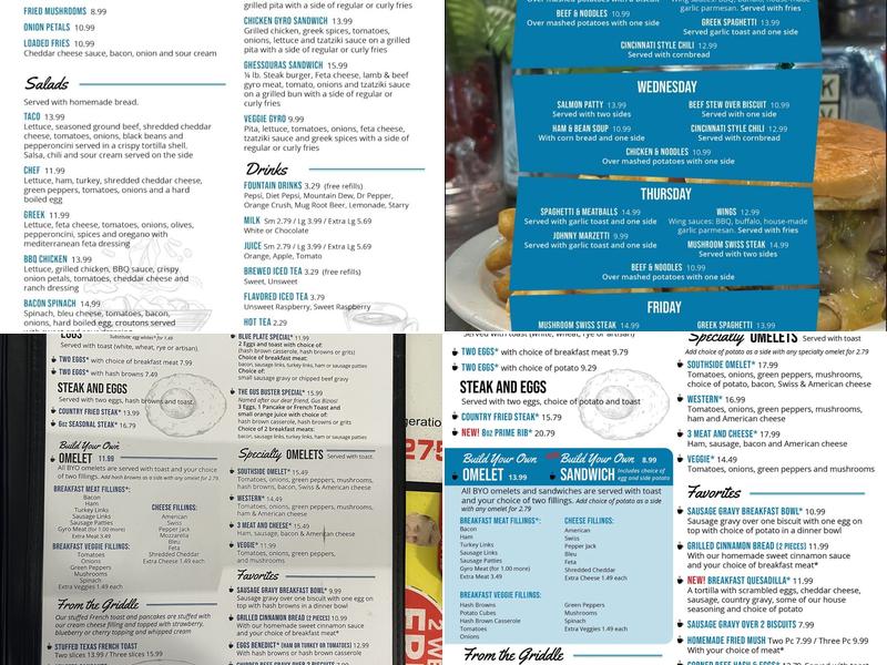 Southside Diner Menu