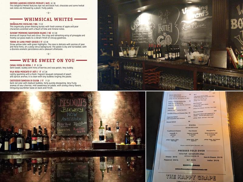 The Happy Grape Bar & Bistro Menu