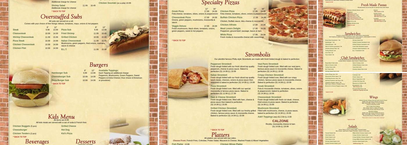 Middle River Pizzeria Menu