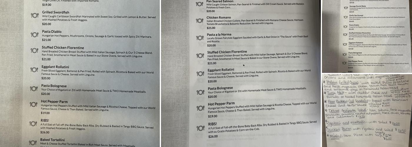 Zappitelli's Pizza, Pasta & Parm Menu