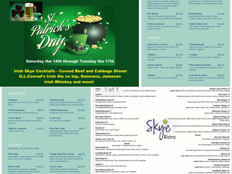 Skye Bistro Best Restaurant in Mentor Ohio Menu