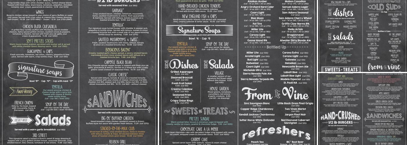 Max & Erma's Menu