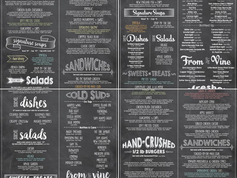 Max & Erma's Menu