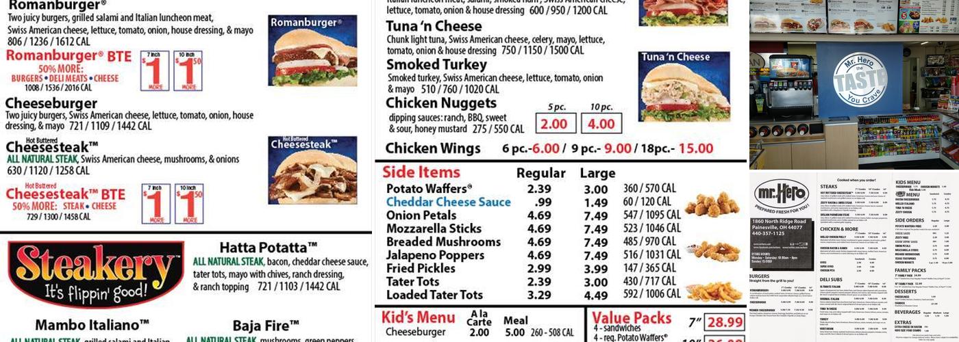 Mr Hero Menu