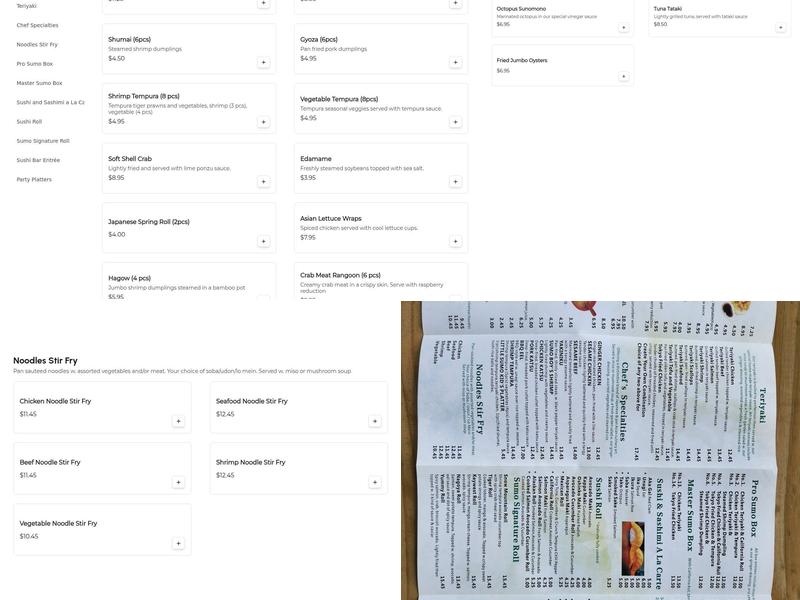 Sumoboy Sushi & Teriyaki House Menu