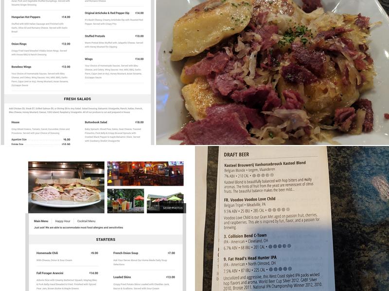 Redhawk Grille Menu
