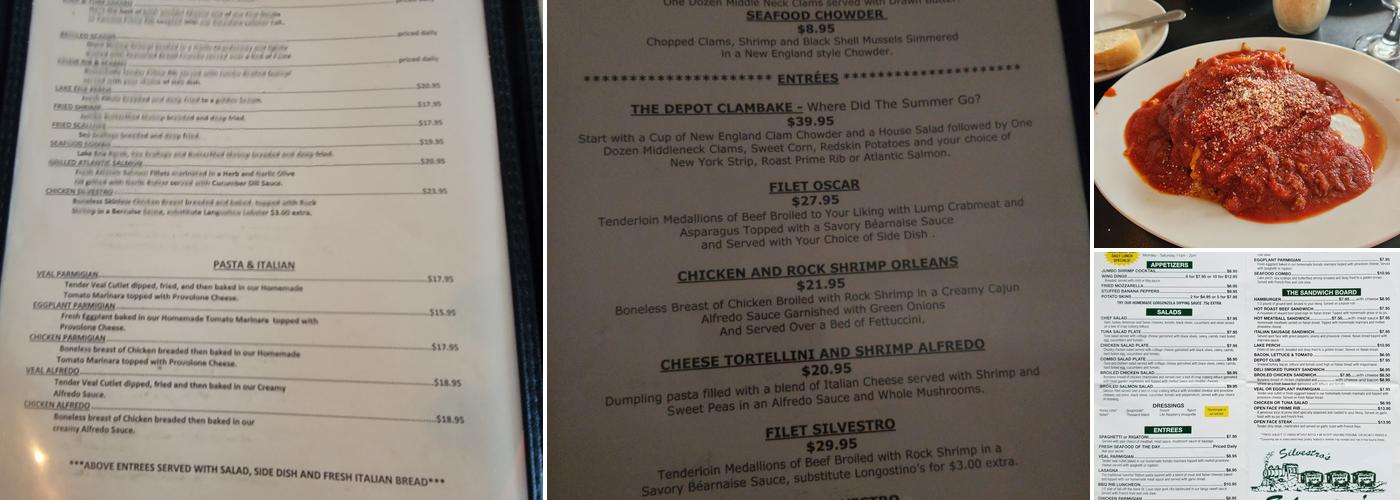Silvestro's Depot Cafe Inc Menu