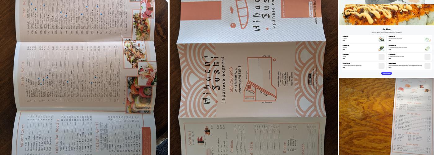 Hibachi & Sushi Menu