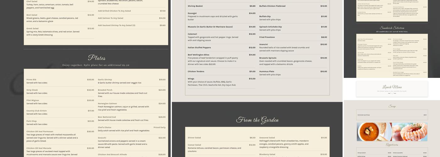 Hellriegel's Inn Menu