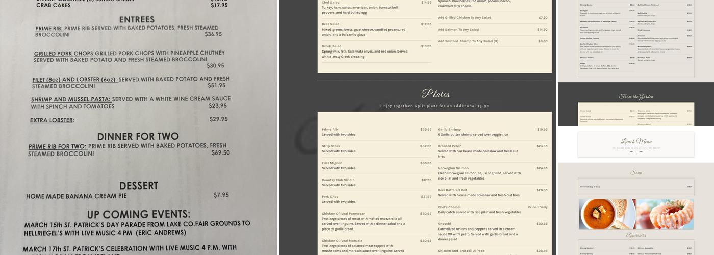 Hellriegel's Inn Menu