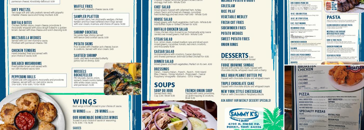 Sammy K's Steak House Menu