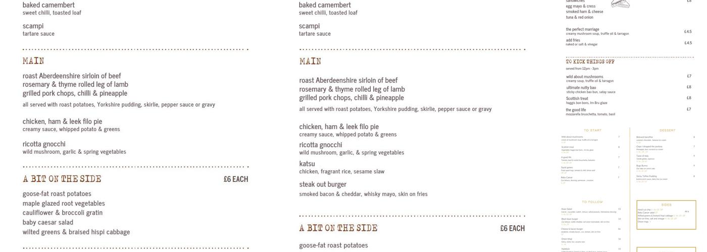 1236 Cave Bar at Meldrum House Menu