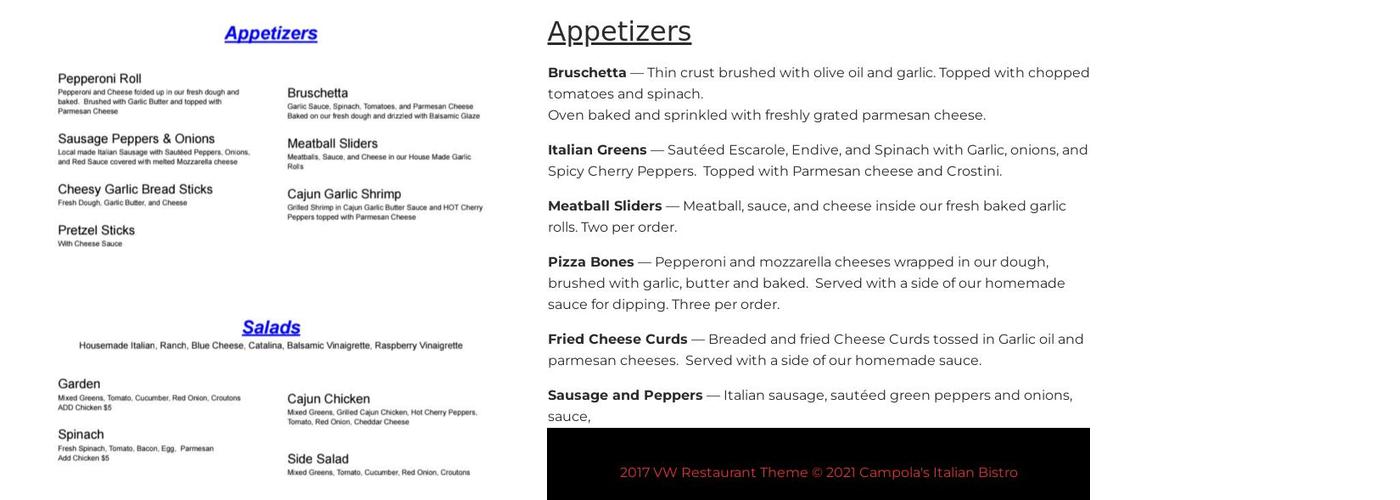 Campola's Social Menu