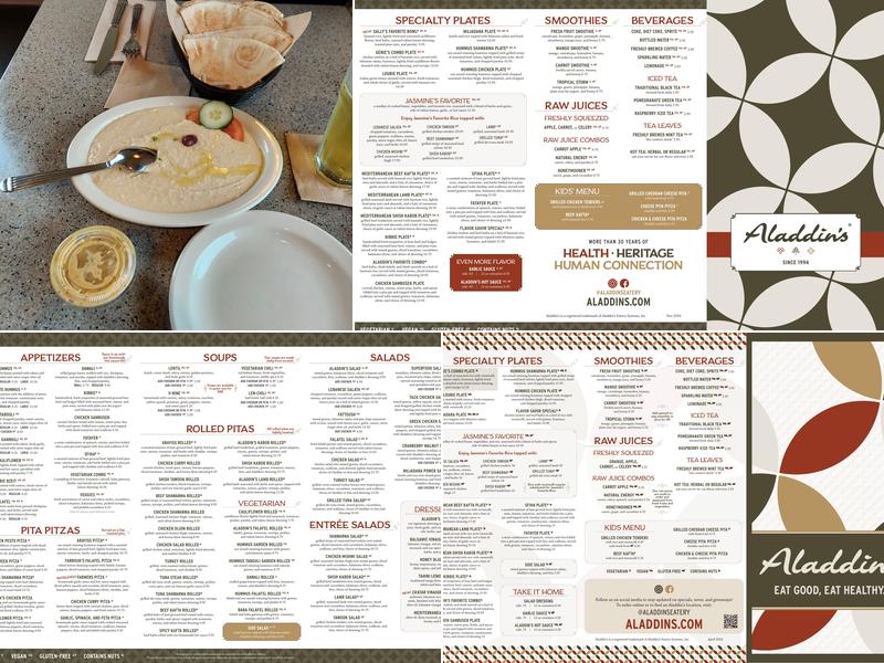 Aladdin's Eatery Mentor Menu