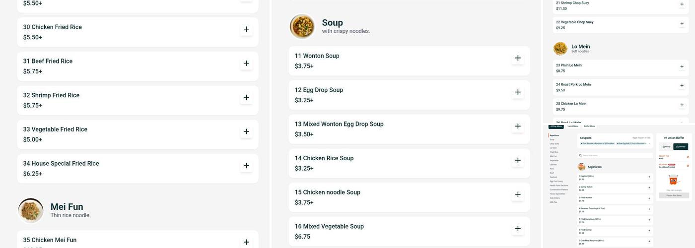 #1 Asian Buffet Menu