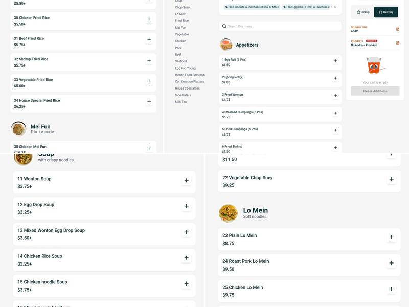 #1 Asian Buffet Menu