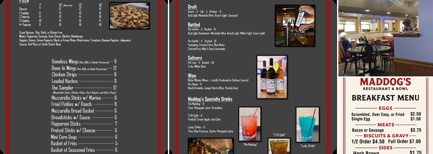 Maddog’s Restaurant & Bowl Menu