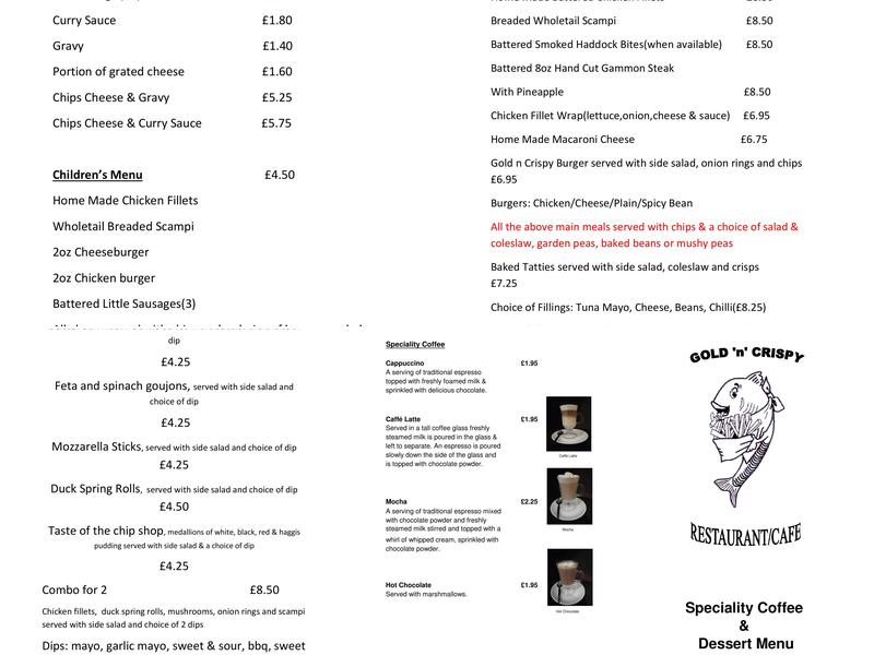 Gold-N-Crispy Menu