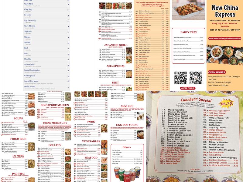 New China Express Menu