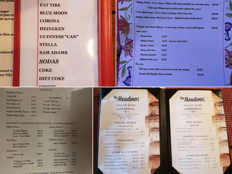 The Meadows Menu