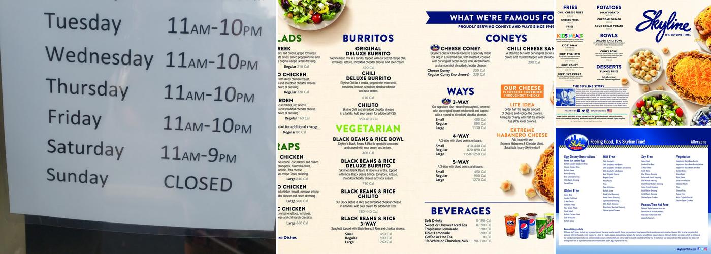 Skyline Chili Menu