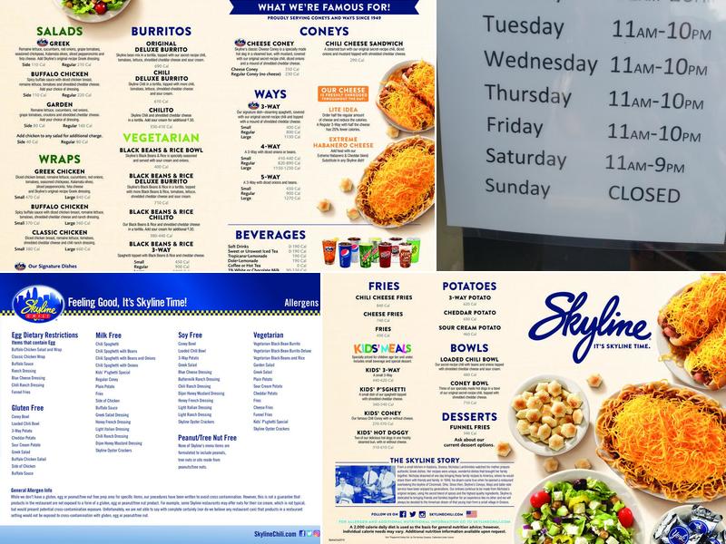 Skyline Chili Menu
