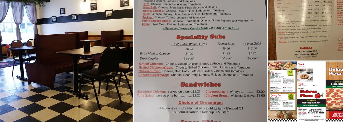 Debra's Pizza Menu