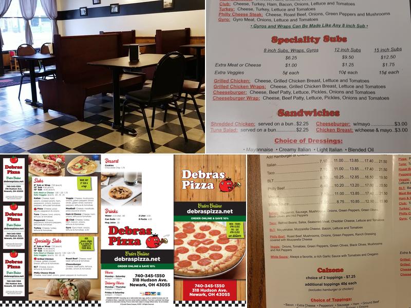 Debra's Pizza Menu
