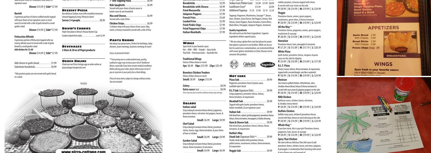 Pizza Cottage Menu