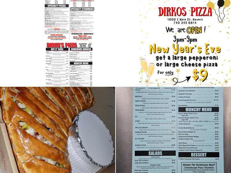 Dirko's Pizza Menu