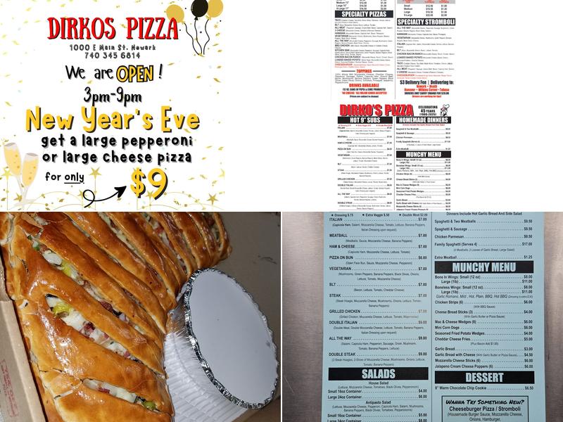 Dirko's Pizza Menu