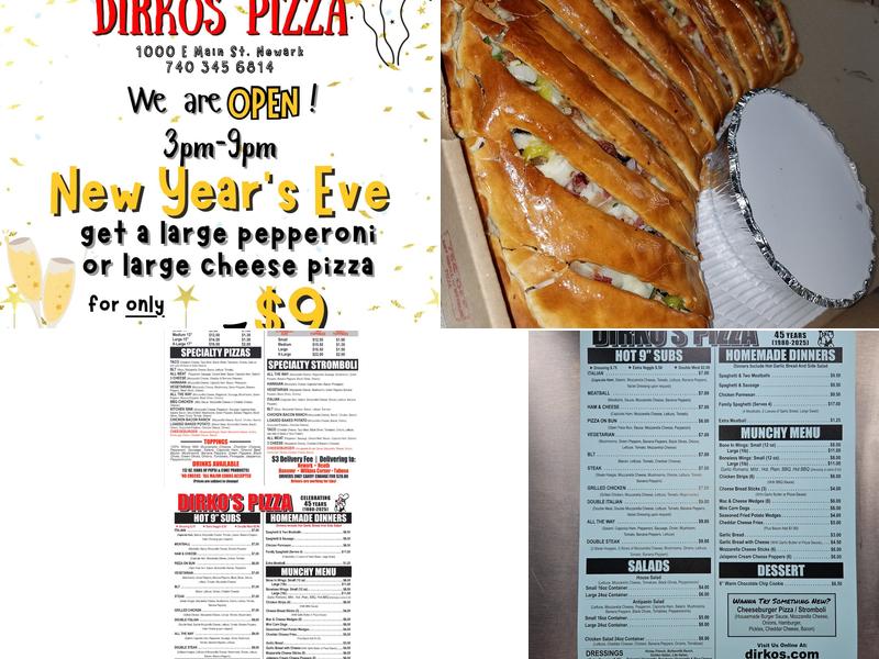 Dirko's Pizza Menu