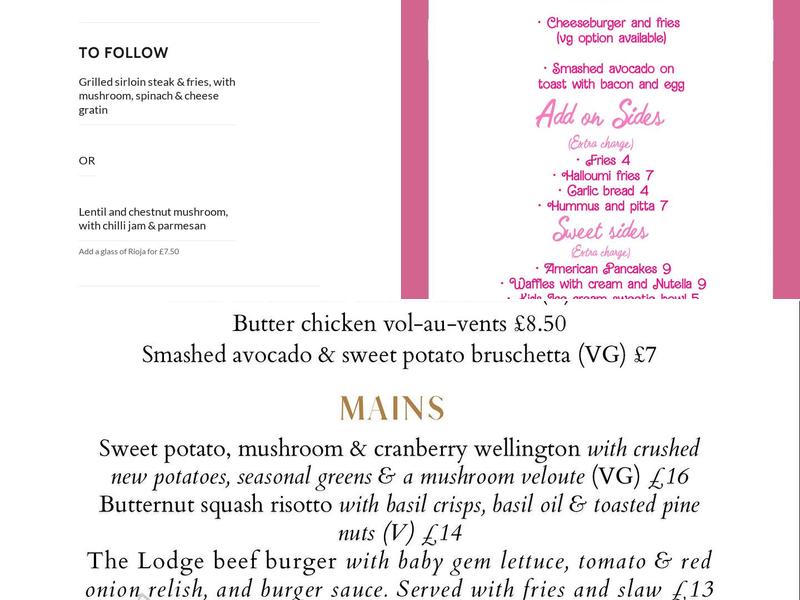 The Lodge Menu