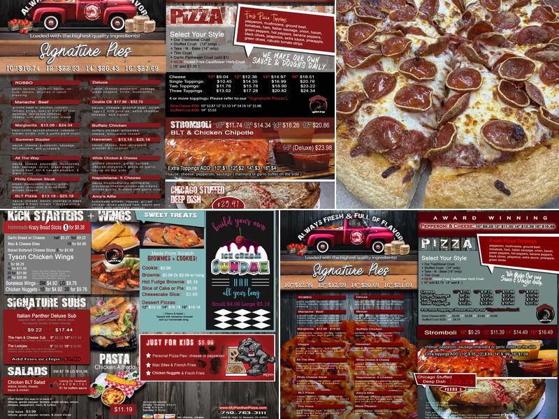 Panther Pizza & Bakery Menu
