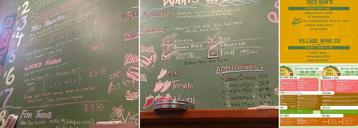 Taco Dan's Menu