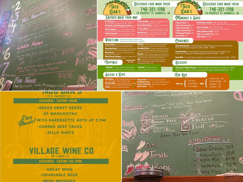Taco Dan's Menu