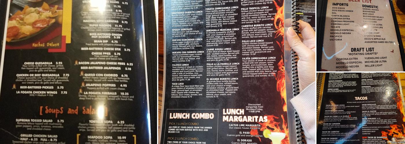 La Fogata Grill Menu