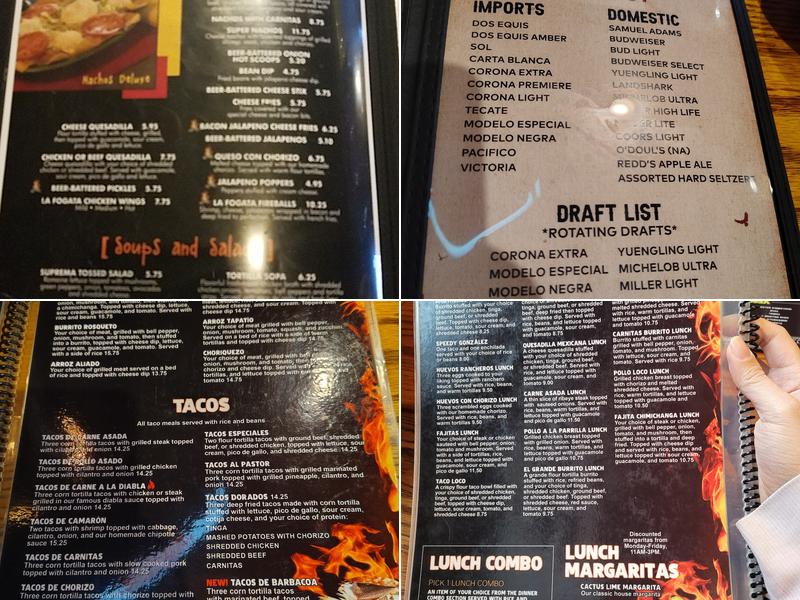 La Fogata Grill Menu