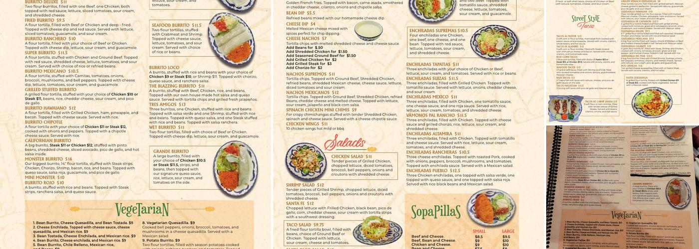 El Parian Steaks & Tequila - Zanesville Menu