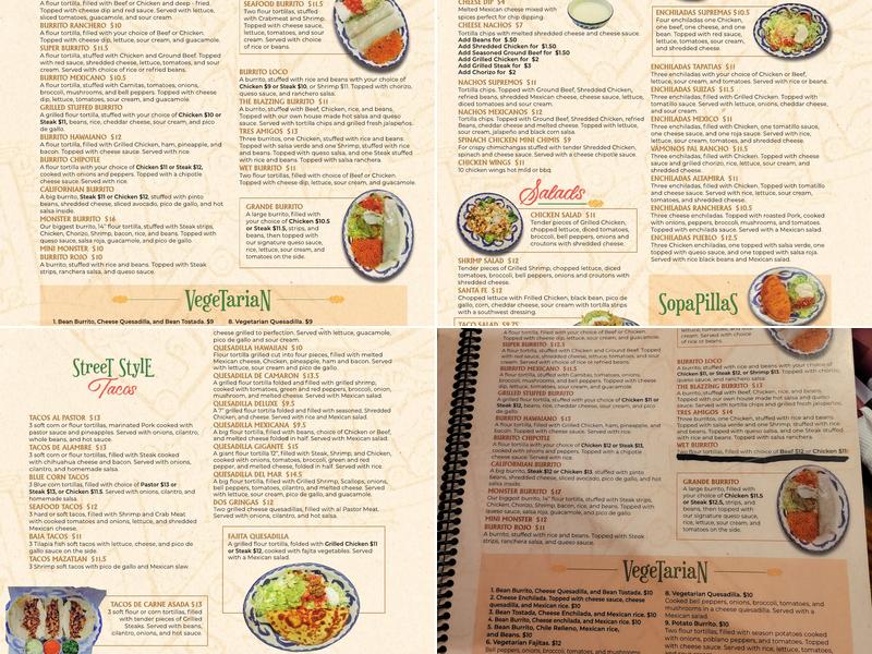 El Parian Steaks & Tequila - Zanesville Menu