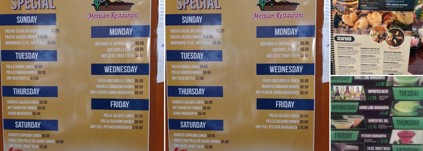 Puerto Vallarta Menu