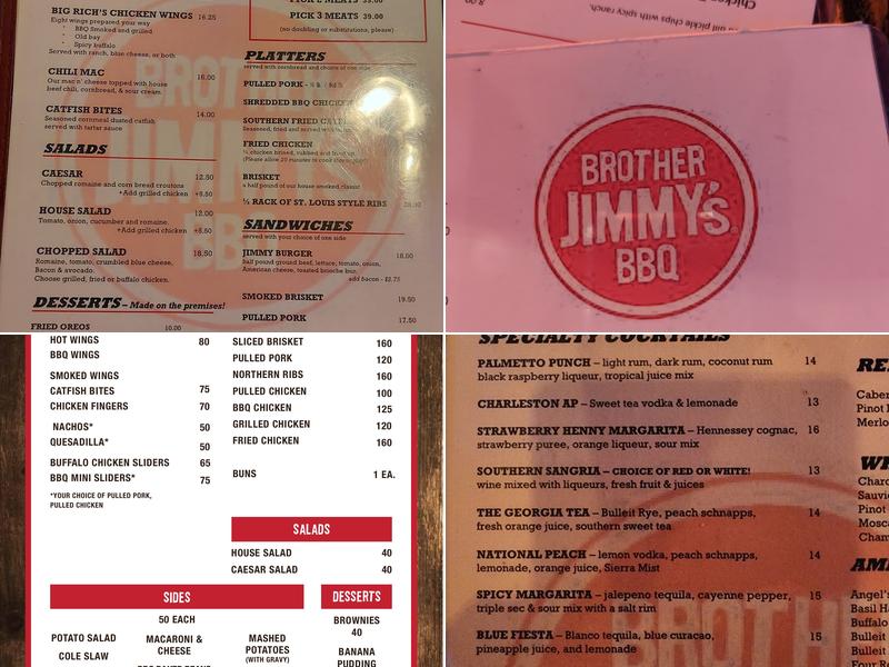 Brother Jimmy's BBQ Menu