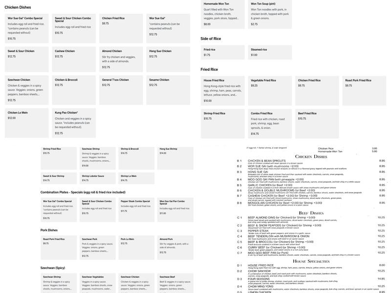 Wah Yuen Menu