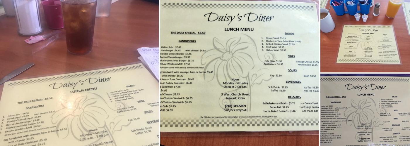 Daisy's Diner Menu