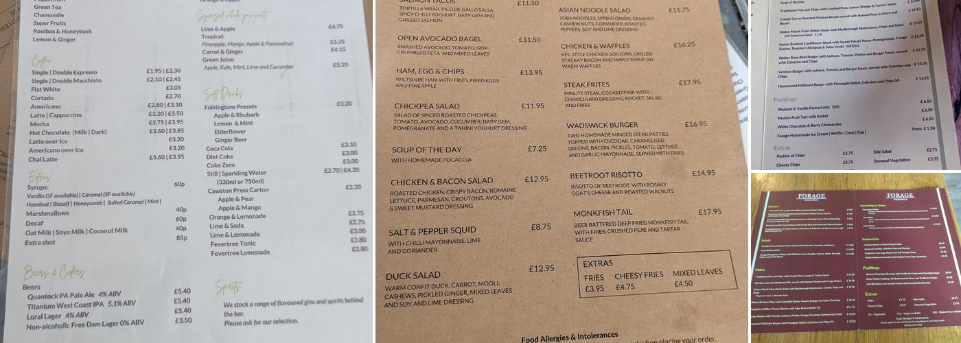 Forage at Wadswick Menu