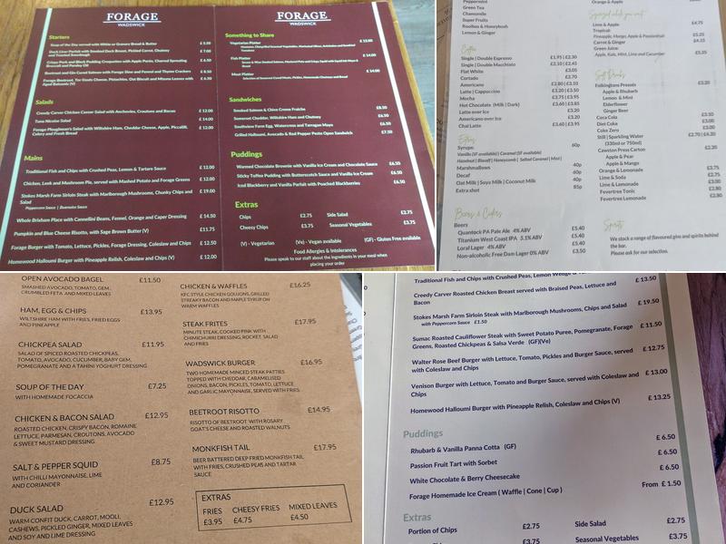 Forage at Wadswick Menu