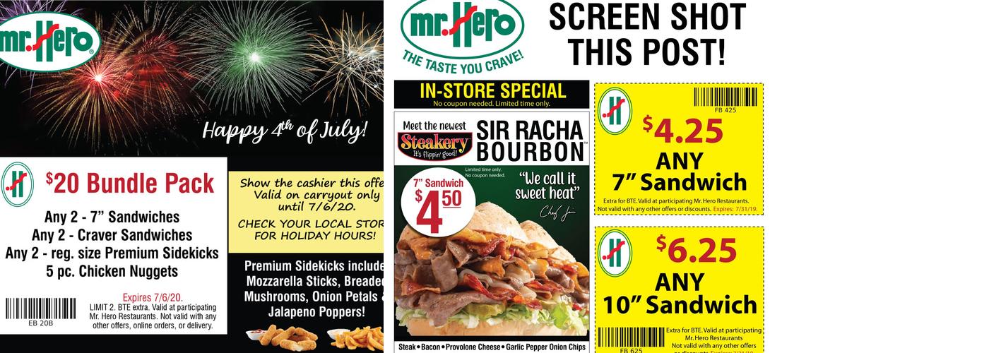 Mr Hero Menu
