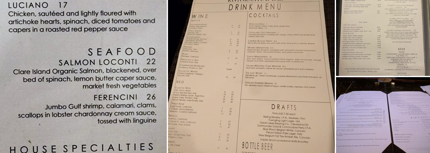 Corleone's Ristorante & Bar Menu